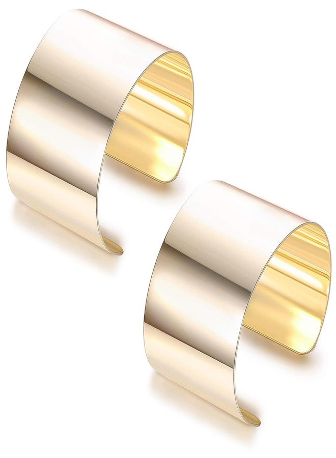 RIOSO سواران من قطعتين من ريوسو للنساء، أساور سلكية مفتوحة وعريضة قابلة للتعديل، سوار معصم ملفوف - Image 1